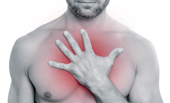 Sakit dada dalam osteochondrosis toraks